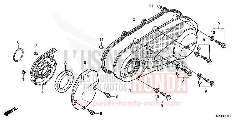LEFT CRANKCASE COVER for S-Wing PEARL NIGHTSTAR BLACK (NHA84) from 2012