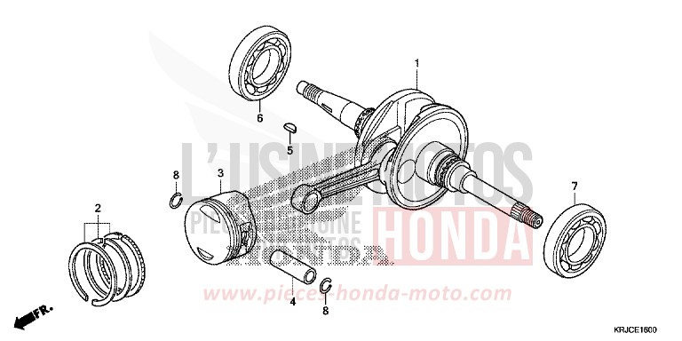 CRANKSHAFT/PISTON for S-Wing PEARL NIGHTSTAR BLACK (NHA84) from 2012