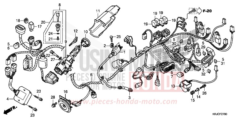 IMPIANTO ELETTRICO per S-Wing PEARL NIGHTSTAR BLACK (NHA84) del 2012