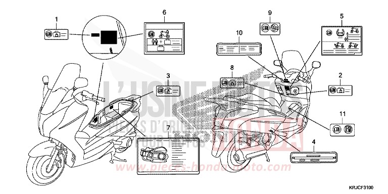 CAUTION LABEL for S-Wing PEARL NIGHTSTAR BLACK (NHA84) from 2012