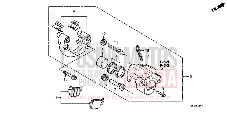 REAR BRAKE CALIPER (FES1257/A7) (FES1507/A7) for S-Wing CHAMPAGNE BRONZE METALLIC (YR287) from 2007