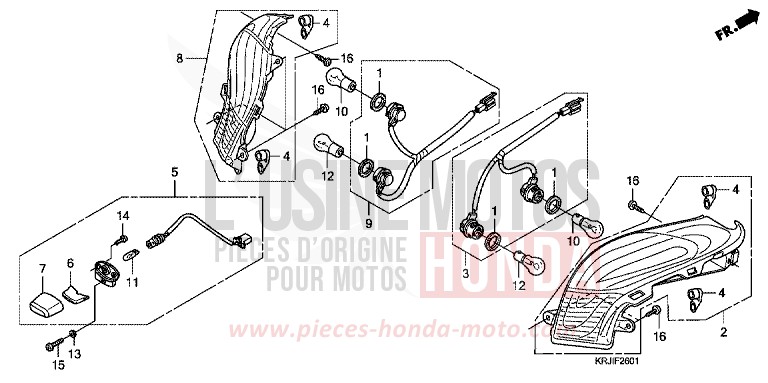REAR COMBINATION LIGHT (FES1257/A7) (FES1507/A7) for S-Wing CHAMPAGNE BRONZE METALLIC (YR287) from 2007