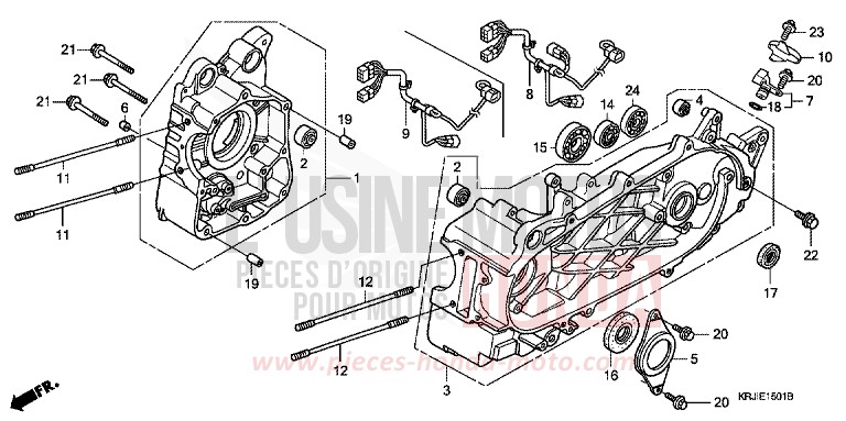 CRANKCASE (FES1257/A7) (FES1507/A7) for S-Wing PEARL AMETHYST PURPLE (RP179) from 2007