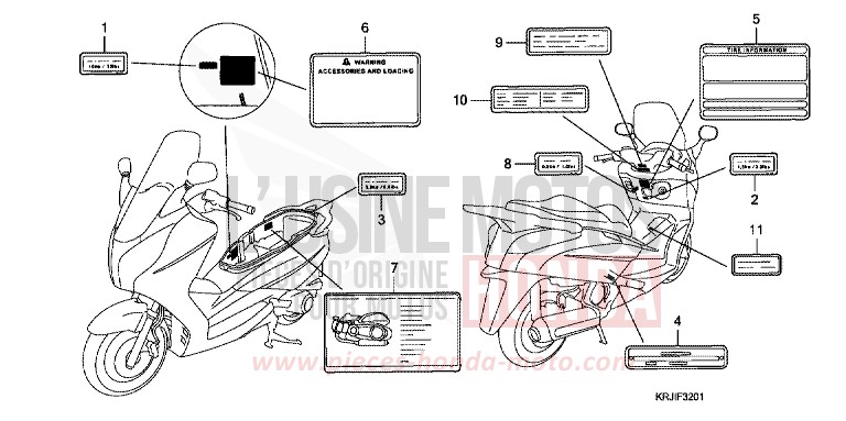 CAUTION LABEL (FES1257/A7) (FES1507/A7) for S-Wing PEARL NIGHTSTAR BLACK (NHA84) from 2007