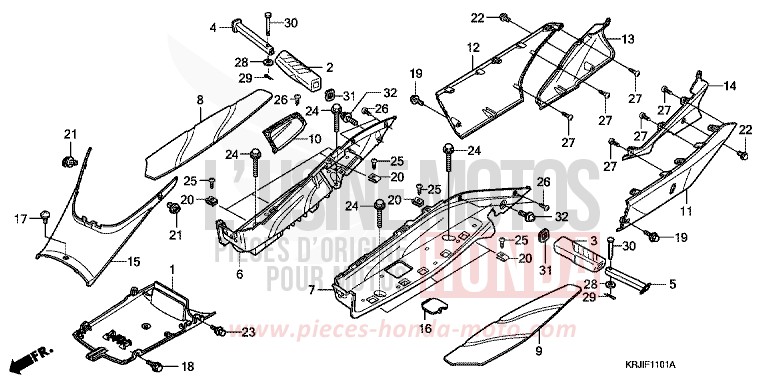 FLOOR PANEL/CENTER COVER (FES1257/A7) (FES1507/A7) for S-Wing PEARL NIGHTSTAR BLACK (NHA84) from 2007