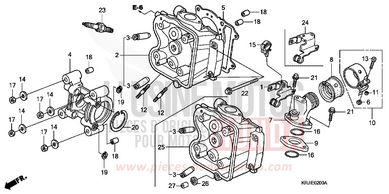 CYLINDER HEAD for S-Wing QUASAR SILVER METALLIC (NHA48) from 2007