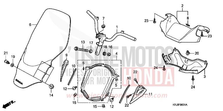 HANDLE PIPE/HANDLE COVER (FES1257/A7) (FES1507/A7) for S-Wing QUASAR SILVER METALLIC (NHA48) from 2007
