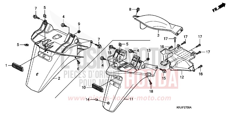 REAR FENDER for S-Wing QUASAR SILVER METALLIC (NHA48) from 2007