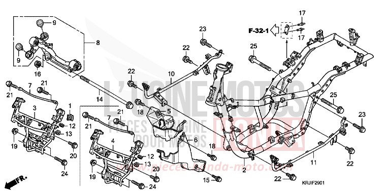 FRAME BODY (FES1257/A7) (FES1507/A7) for S-Wing QUASAR SILVER METALLIC (NHA48) from 2007