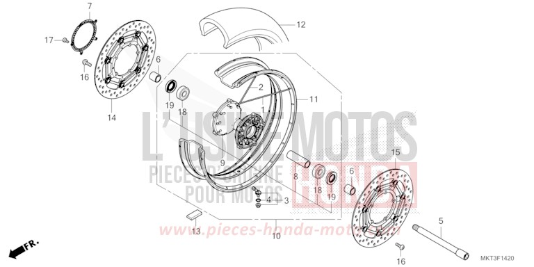FRONT WHEEL for ADV750 MAT IRIDIUM GRAY METALLIC (NHC64) from 2022
