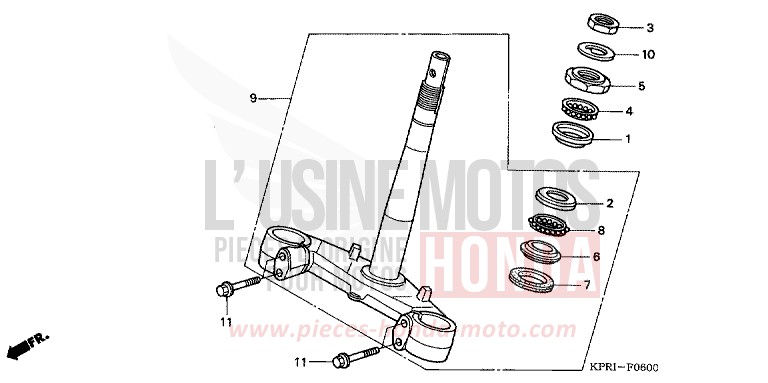 STEERING STEM for SH150 FORCE SILVER METALLIC (NH411) from 2003