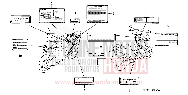 ETICHETTA DI AVVERTIMENTO per SH150 FORCE SILVER METALLIC (NH411) del 2003
