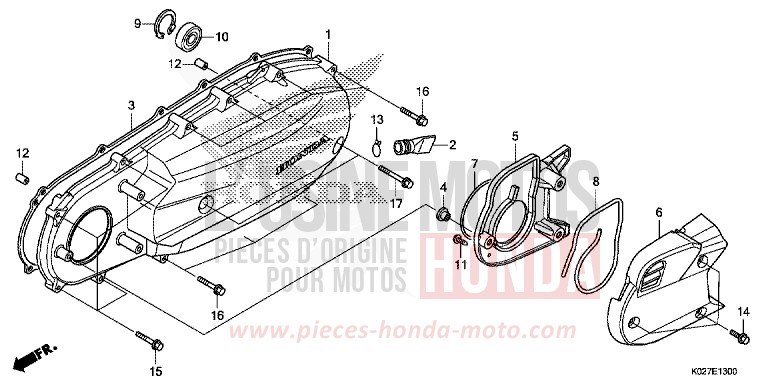 LEFT SIDE COVER for SH150i PEARL COOL WHITE (NHA16) from 2014