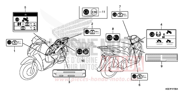 CAUTION LABEL for SH150i PEARL COOL WHITE (NHA16) from 2014
