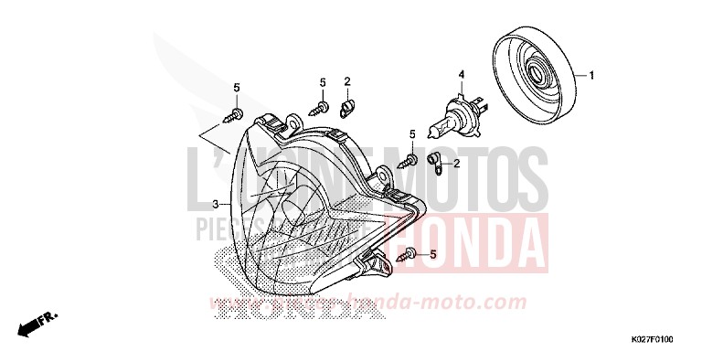 HEADLIGHT for SH150i PEARL COOL WHITE (NHA16) from 2014