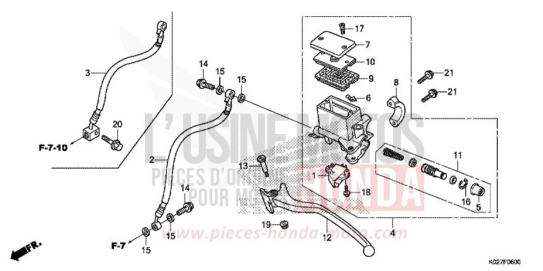 REAR BRAKE MASTER CYLINDER for SH150i MAT CYNOS GRAY METALLIC (NH312) from 2014