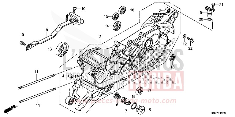 LEFT CRANKCASE for SH150i MAT PEARL COOL WHITE (NHB44) from 2014