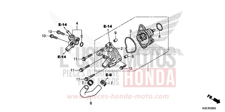 POMPA ACQUA per SH150i MAT CYNOS GRAY METALLIC (NH312) del 2014
