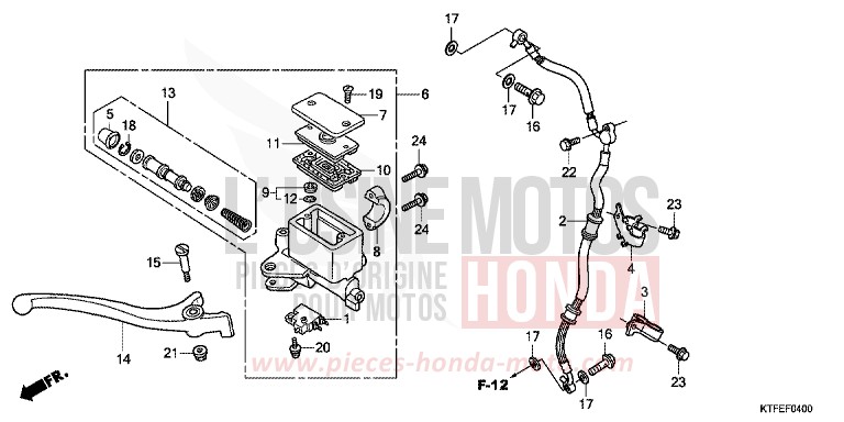 FR. BRAKE MASTER CYLINDER for SH150i PEARL NIGHTSTAR BLACK (NHA84) from 2012