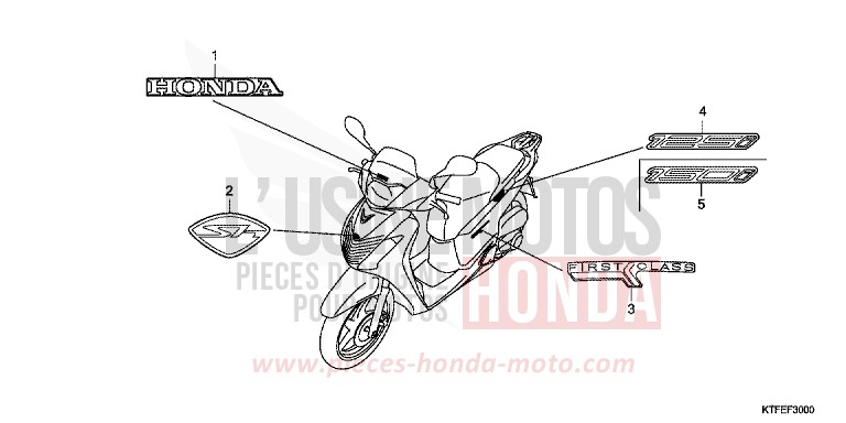 MARCA/EMBLEMA per SH150i PEARL SIENA RED (R320) del 2012