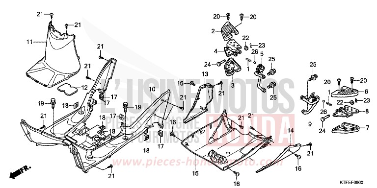 FLOOR PANEL/PILLION STEP for SH150i M00NDUST SILVER METALLIC (NHB29) from 2012