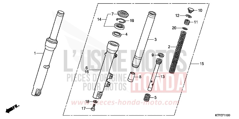 FRONT FORK for SH150i M00NDUST SILVER METALLIC (NHB29) from 2012