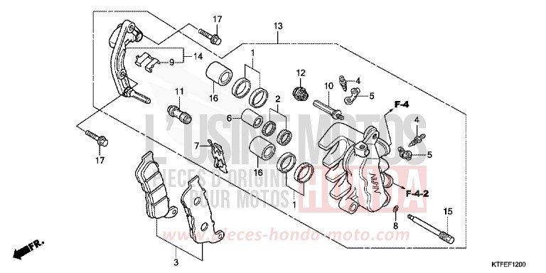 FRONT BRAKE CALIPER for SH150i M00NDUST SILVER METALLIC (NHB29) from 2012