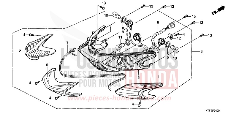 REAR COMBINATION LIGHT for SH150i M00NDUST SILVER METALLIC (NHB29) from 2012
