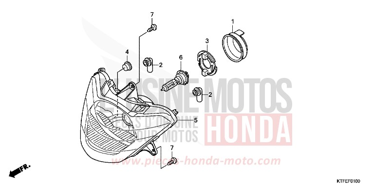 HEADLIGHT for SH150i PEARL NIGHTSTAR BLACK (NHA84) from 2012