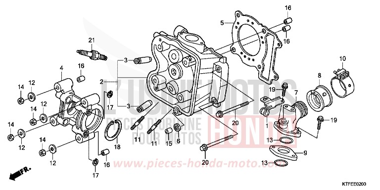 TESTATA per SH150i PEARL SIENA RED (R320) del 2012