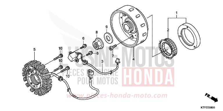 GENERATOR for SH150i PEARL SIENA RED (R320) from 2012