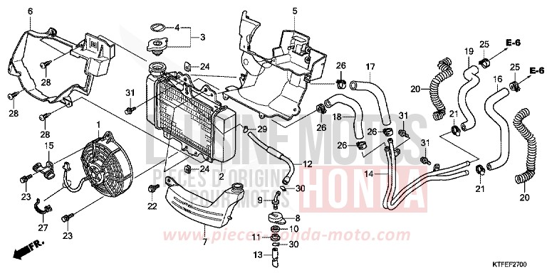 RADIATORE per SH150i PEARL SIENA RED (R320) del 2012