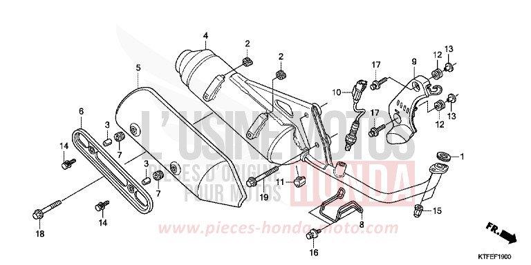 EXHAUST MUFFLER for SH150i CHAMPAGNE BRONZE METALLIC (YR287) from 2012