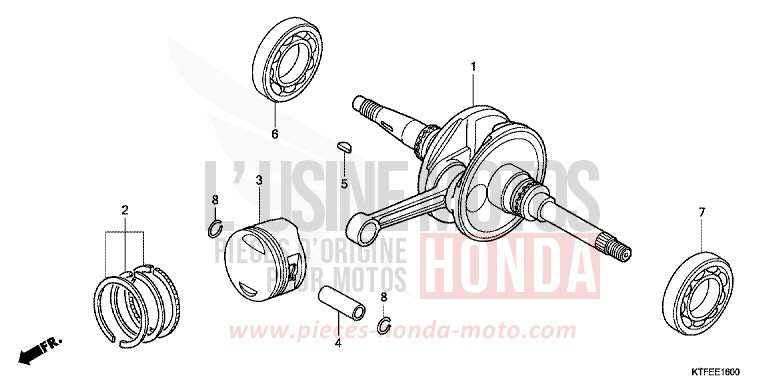 CRANKSHAFT/PISTON for SH150i CHAMPAGNE BRONZE METALLIC (YR287) from 2012