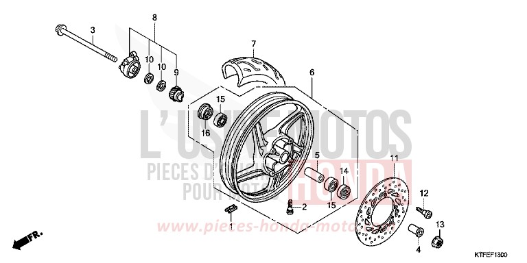 FRONT WHEEL for SH150i CHAMPAGNE BRONZE METALLIC (YR287) from 2012