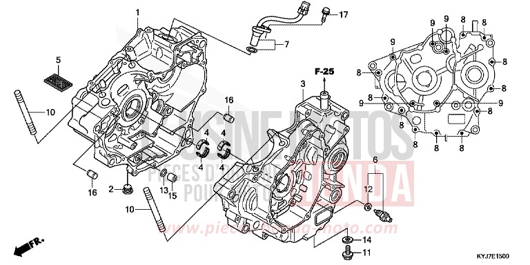 CRANKCASE for CBR250R ASTEROID BLACK METALLIC (NHA35) from 2011