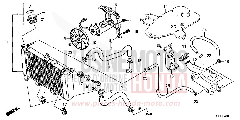 RADIATOR for CBR250R ASTEROID BLACK METALLIC (NHA35) from 2011