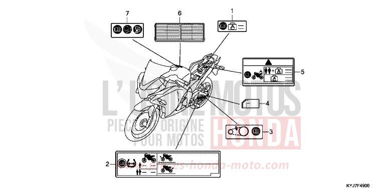 CAUTION LABEL for CBR250R ASTEROID BLACK METALLIC (NHA35) from 2011