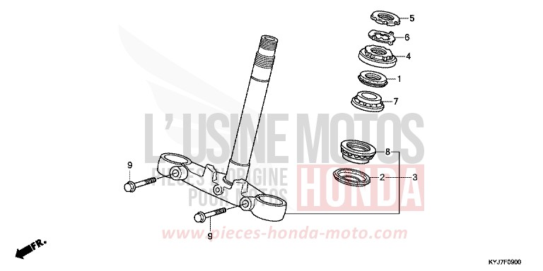 STEERING STEM for CBR250R BLACK (NH1) from 2013