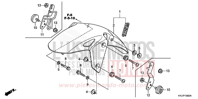 FRONT FENDER for CBR250R BLACK (NH1) from 2013