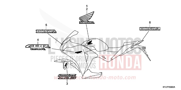 MARCA (2E,2F,2RU,3ED) per CBR250R BLACK (NH1) del 2013
