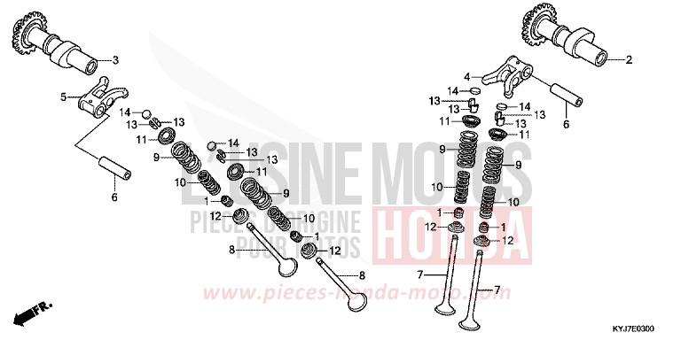 CAMSHAFT/VALVE for CBR250R PEARL HIMALAYAS WHITE (NHA87) from 2013