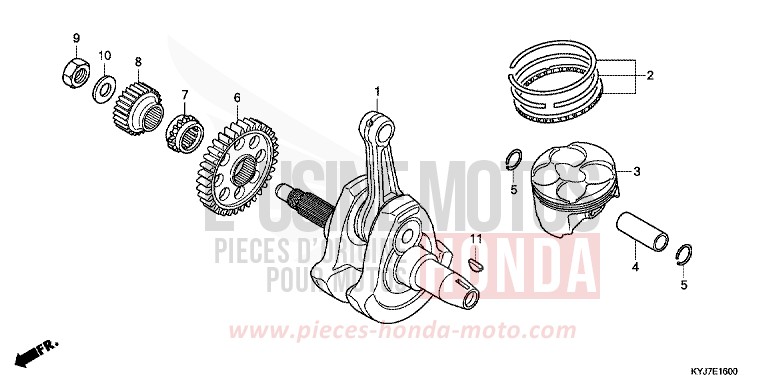 CRANKSHAFT/PISTON for CBR250R PEARL HIMALAYAS WHITE (NHA87) from 2013