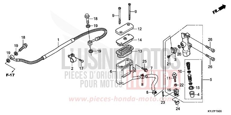 REAR BRAKE MASTER CYLINDER (CBR250R) for CBR250R NITRIC ORANGE (YR271) from 2013