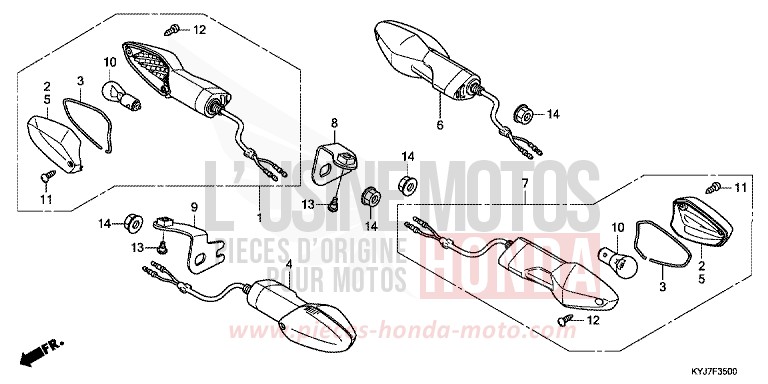 WINKER for CBR250R NITRIC ORANGE (YR271) from 2013