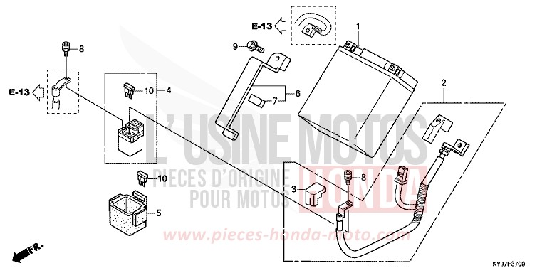 BATTERY for CBR250R NITRIC ORANGE (YR271) from 2013