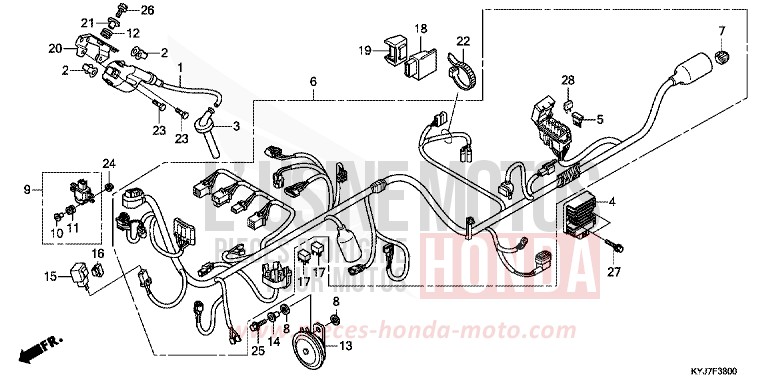 WIRE HARNESS (CBR250R) for CBR250R NITRIC ORANGE (YR271) from 2013