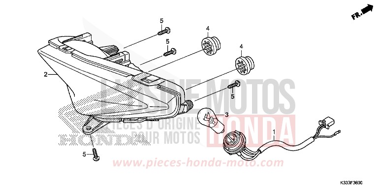 TAILLIGHT for CBR250R BLACK (NH1) from 2015