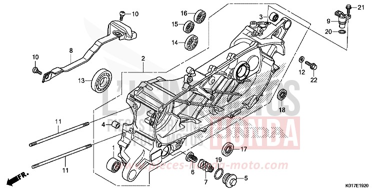 LEFT CRANKCASE for SH150i PEARL COOL WHITE (NHA16) from 2013