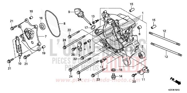RIGHT CRANKCASE for SH150i PEARL NIGHTSTAR BLACK (NHA84) from 2013